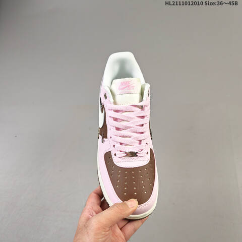 Nike Air Force 1 07 Low Pink White Brown Silver EU 36-45 Sneaker - Unisex (BS-62802)