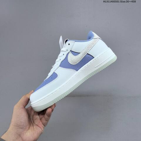 Nike Air Force 1 07 White Light Blue Silver EU 36-45 Skate Shoe - Unisex (BS-60548)