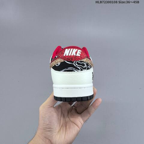 Nike Dunk Low White Black Red Gold EU 36-45 Skate Shoe - Unisex (BS-62124)