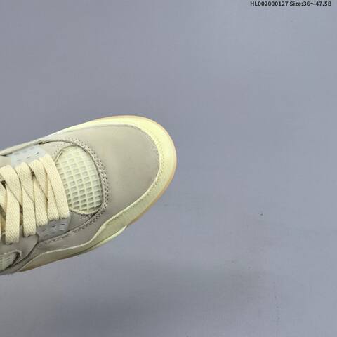 Off-White x Air Jordan 4 Retro Cream Sail OW AIR JORDAN 4 Aj4 Lifestyle (BS-66801)