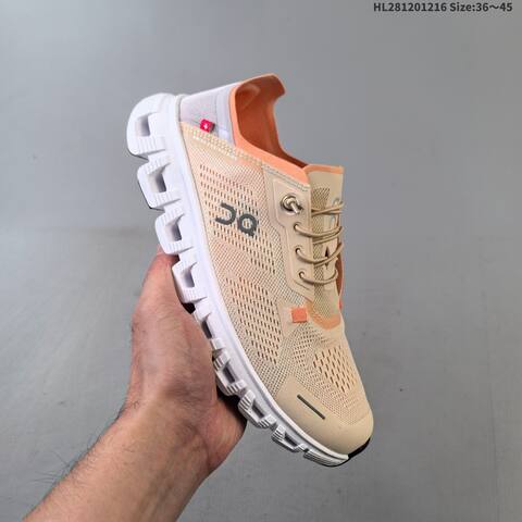 On Cloud 6 Coast Beige Orange White EU 36-45 Running Shoe Running Sneakers - Unisex (BS-69739)