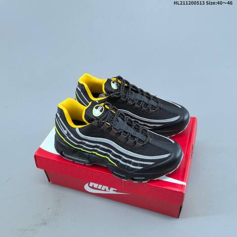 Nike Air Max 95 Black Yellow Silver Neon Green EU 40-46 Running Shoe - Men's (BS-60355)