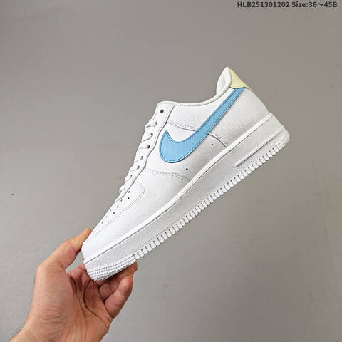 Nike Air Force 1 07 White Light Blue Gold EU 36-45 Skate Shoe - Unisex (BS-62883)