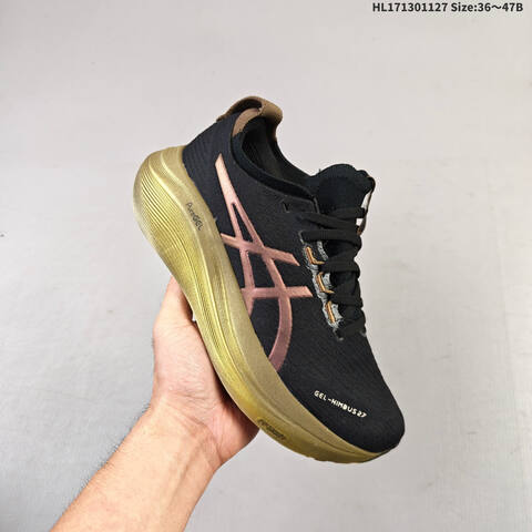 ASICS GEL-NIMBUS 27 Black Bronze Gold EU 36-47 Running Shoe Running Sneakers - Unisex (BS-69223)