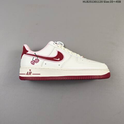 Nike Air Force 1 07 Low Sail Light Pink Dark Red EU 35-45 Sneaker - Unisex (BS-63384)