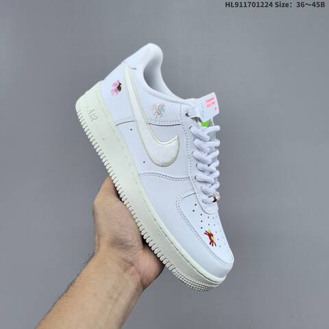 Nike Air Force 1 07 Low White Sail Red Multicolor EU 36-45 Sneaker - Unisex (BS-62495)