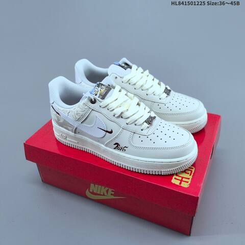 Nike Air Force 1 07 LV8 IQ1119 011 Off White White Dark Red EU 36 45 Sneaker EU 36-45 - Unisex (BS-62464)