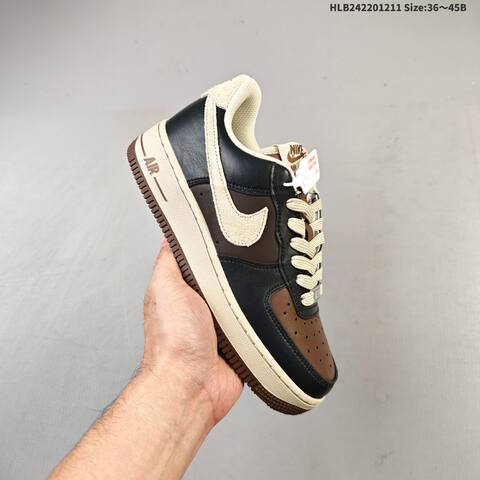 Nike Air Force 1 07 LV8 CJ9179-200 Black Brown Beige EU 36-45 Sneaker - Unisex (BS-62765)