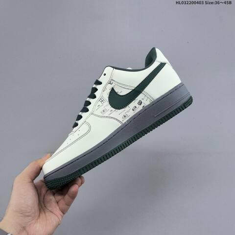 Nike Air Force 1 07 Low Off White Dark Green Grey Black EU 36-45 Sneaker - Unisex (BS-60964)