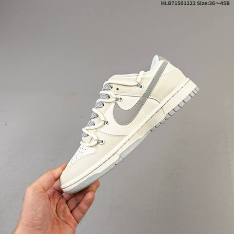Nike SB Dunk Low Supreme DIY Off White Grey Red EU 36-45 Skate Shoe - Unisex (BS-63273)