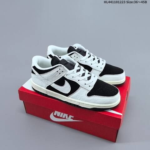 Nike SB Dunk Low Retro DIY Black White Sail EU 36-45 Skate Shoe - Unisex (BS-62499)