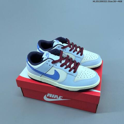Nike Dunk Low Sail Light Blue Navy Burgundy EU 36-46 Skate Shoe - Unisex (BS-61220)