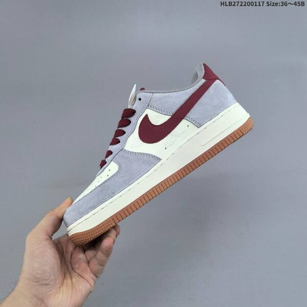 Nike Air Force 1 07 LV8 off white grey burgundy gum EU 36-45 sneaker