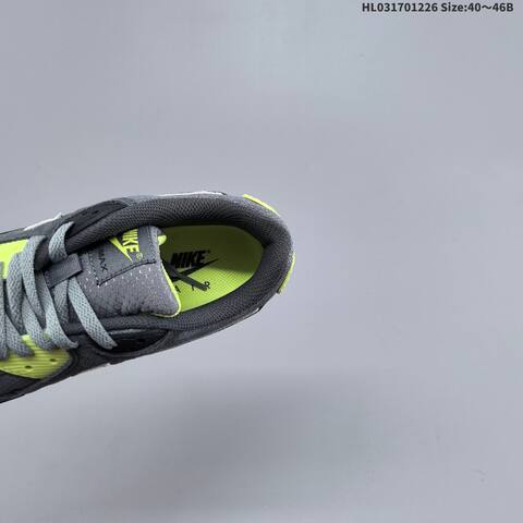 Nike Air Max 90 Grey Black Neon Yellow White EU 40-46 Running Shoe - Men's (BS-62433)