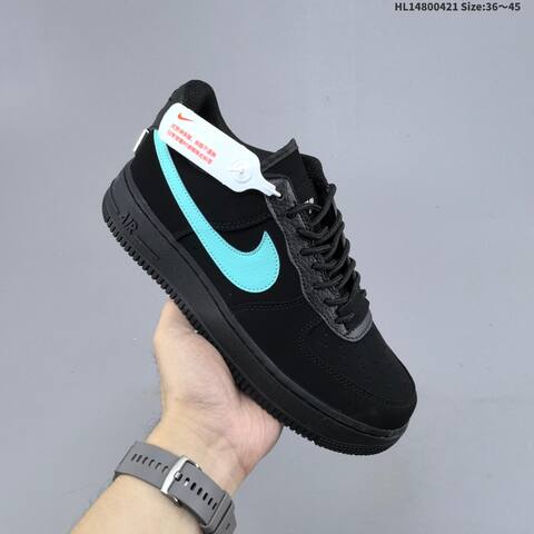 Nike Air Force 1 07 Black Tiffany Blue EU 36-45 Skate Shoe - Unisex (BS-60603)