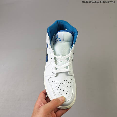Air Jordan 1 Mid White Blue AIR JORDAN 1 Aj1 1 Swo Lifestyle (BS-67839)