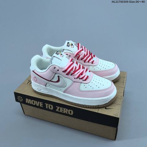 Nike Air Force 1 07 Low Pink White Red Brown EU 36-40 Sneaker - Unisex (BS-61406)