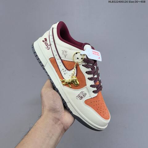 Nike Dunk SB Low Sail Orange Burgundy Grey EU 36-45 Skate Shoe - Unisex (BS-61739)