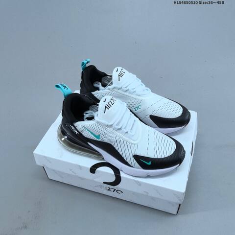 Nike Air Max 270 Black White Teal EU 36-45 Running Shoe - Unisex (BS-60430)