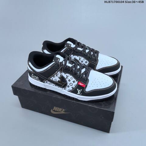 Nike SB Dunk Low Retro DIY LV Black White Light Green EU 36-45 Skate Shoe - Unisex (BS-62238)