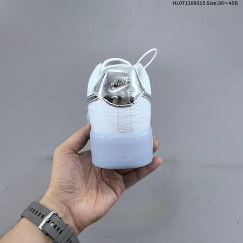 Nike Air Force 1 07 Low White Metallic Silver Ice Blue EU 36-45 Sneaker - Unisex (BS-60315)