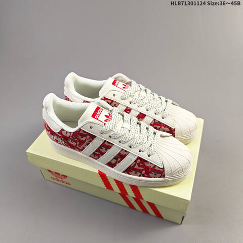 Adidas Superstar Off White Red Beige EU 36-45 Skate Shoe - Unisex (BS-65489)
