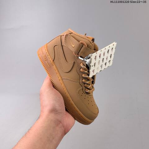 Nike Air Force 1 07 Mid Black Wheat Brown EU 22-35 Sneaker - Women's (BS-62536)