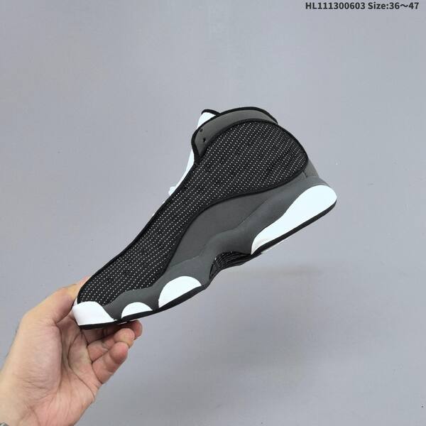 Nike Air Jordan 13 black/white/gray with green hologram EU 36-47 basketball