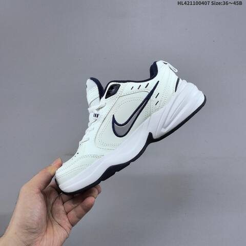 Nike Air Monarch IV White Navy Silver Black EU 36-45 Training Shoe - Unisex (BS-60910)
