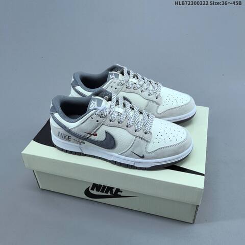 Nike Dunk SB Low Off White Light Grey Dark Grey Red White EU 36-45 Skate Shoe - Unisex (BS-61194)