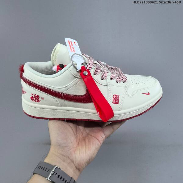 Nike Air Jordan 1 Low black/white/red 36~45 casual