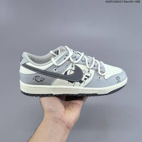 Nike Dunk Low White Grey Dark Grey EU 36-45 Skate Shoe - Unisex (BS-61948)