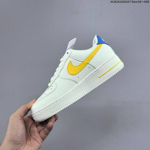 Nike Air Force 1 07 FZ1151-100 Off White Yellow Blue EU 36-45 Sneaker - Unisex (BS-61098)