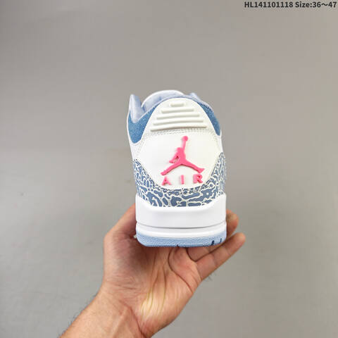 Air Jordan 3 Retro White And Cobalt Bliss AIR JORDAN 3 Aj3 Lifestyle (BS-67789)