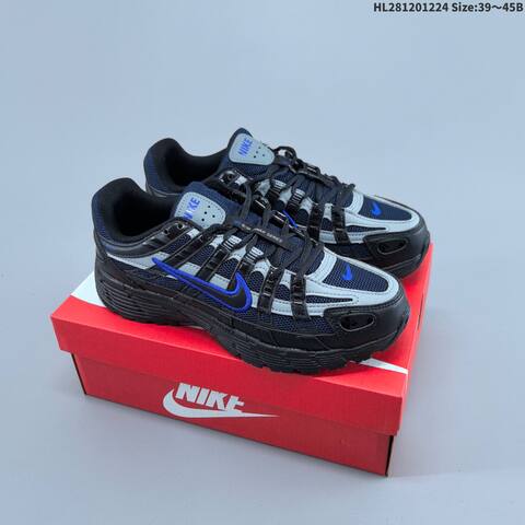 Nike P-6000 Black Silver White Blue EU 39-45 Running Shoe - Unisex (BS-62484)