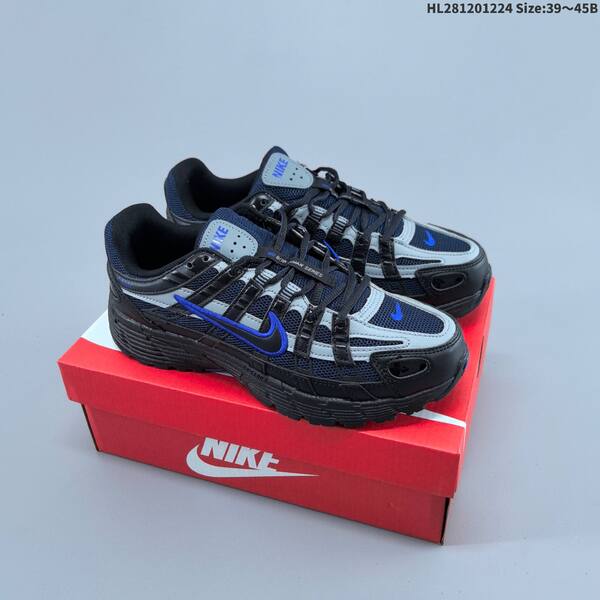Nike P-6000 black silver white blue EU 39-45 running shoe