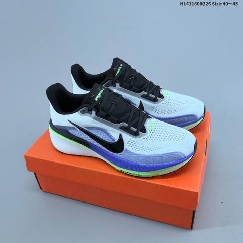 Nike Air Zoom Pegasus 42 White Purple Black Neon Green Orange EU 40-45 Running Shoe - Men's (BS-61495)