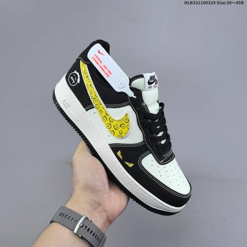 Nike Air Force 1 07 Black White Yellow Red Gold EU 36 45 Sneaker EU 36-45 - Unisex (BS-61040)