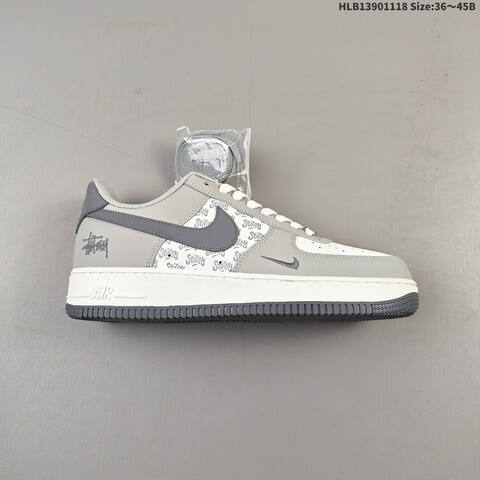 Nike Air Force 1 07 Low Light Grey Off White Dark Grey EU 36-45 Sneaker - Unisex (BS-63528)