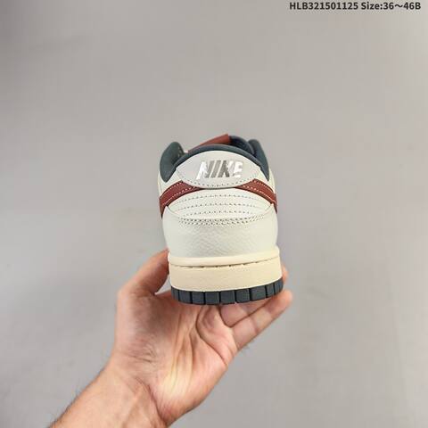 Nike SB Dunk Low Off White Burgundy Dark Navy Cream EU 36-46 Skate Shoe - Unisex (BS-63080)
