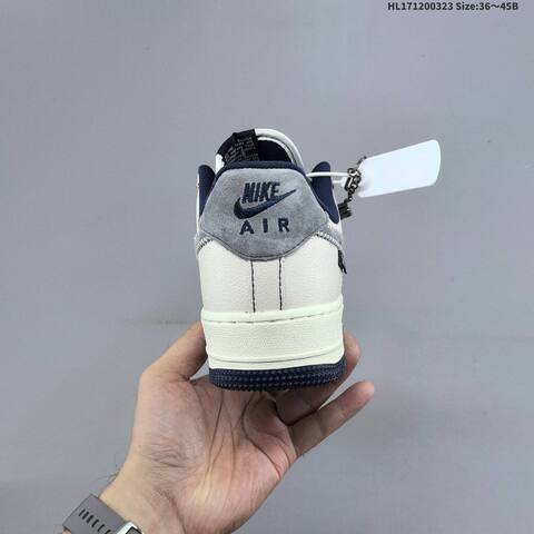 Nike Air Force 1 07 Low Sail Navy Blue Grey EU 36-45 Sneaker - Unisex (BS-61163)