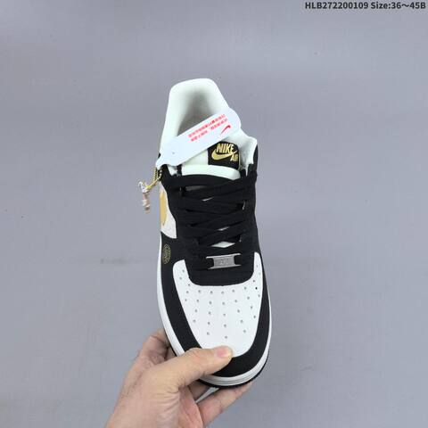 Nike Air Force 1 07 LV8 Black White Gold EU 36-45 Sneaker - Unisex (BS-62114)