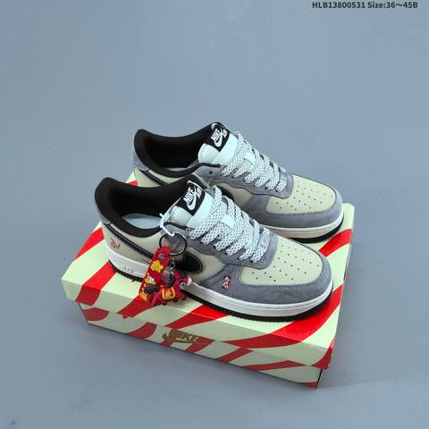 Nike Air Force 1 07 LV8 Brown White Red Gray Beige Black EU 36-45 Sneaker - Unisex (BS-60045)