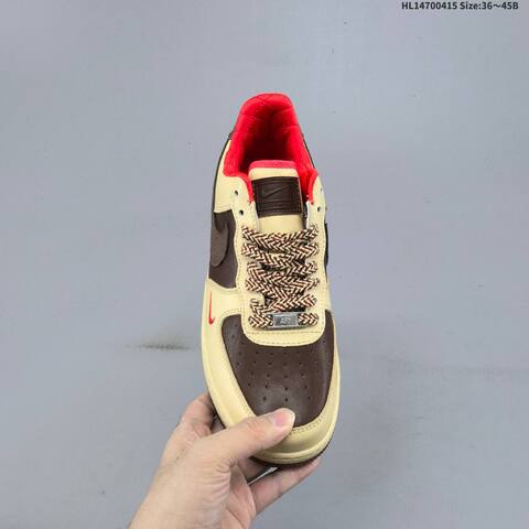 Nike Air Force 1 07 Low Beige Brown Red EU 36-45 Sneaker - Unisex (BS-60713)