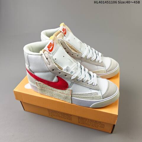 Nike SB Blazer Zoom Mid Pro QS Grant Taylor White Beige Red Yellow EU 40-45 Skate Shoe - Men's (BS-63878)