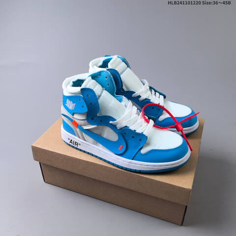 OFF-WHITE x Air Jordan 1 Retro High OG UNC AIR JORDAN 1 Aj1 Lifestyle (BS-67340)