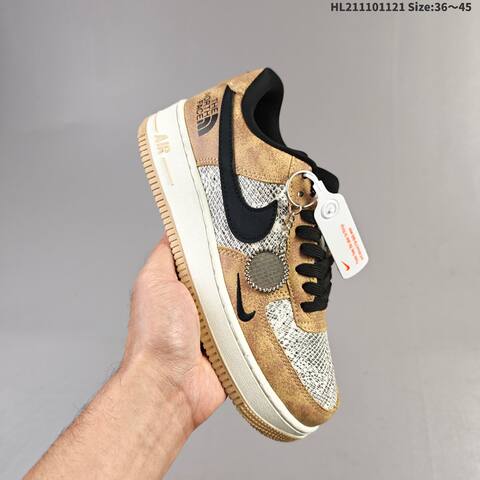 Nike Air Force 1 07 White Gum Brown Tan Black EU 36-45 Sneaker - Unisex (BS-63339)
