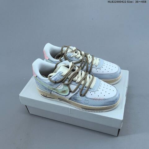 Nike Air Force 1 07 LV8 Off White Light Green EU 36-45 Sneaker - Unisex (BS-60584)