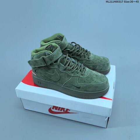 Nike Air Force 1 07 Mid Black Olive Green EU 36-45 Sneaker - Unisex (BS-61283)