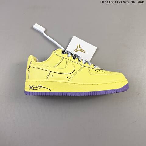 Nike Air Force 1 07 Low Kobe Yellow Purple Black White EU 36-46 Sneaker - Unisex (BS-63353)